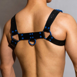 BDSMaster Harnais Fetish Oros Noir-Bleu